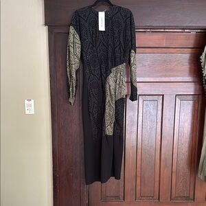 Ganni Black and Olive Dress